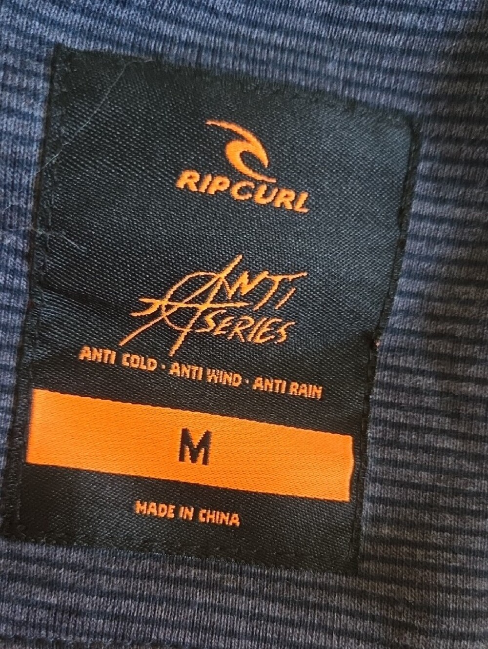Rip Curl Navy Blue & Orange Performance Hooded Jacket - Picture 7 of 9